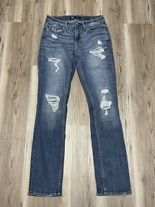 BKE Buckle Jeans Damen 30x32 Alec Straight Leg Distressed Medium Wash Denim - Bild 1 von 11