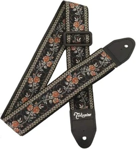 TAKAMINE TGS-6 BL Guitar Strap floral embroidery Made in Japan BCG327513 NEW FS - Picture 1 of 4