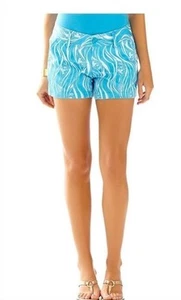 Nwt Lilly Pulitzer Klassisch Callahan Shorts Blau Weiß Rare Joe Fisch DAMEN 000 - Bild 1 von 5