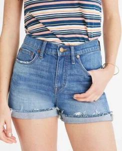 MADEWELL Womens Shorts The SLIM BOYJEAN Denim Cutoff Jeans Medium Wash Size 30 - Picture 1 of 5