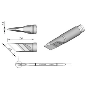 JBC Lötspitze Serie C210, Sonderform, C210018/3,4 x 0,3 mm, klingenförmig - Bild 1 von 2