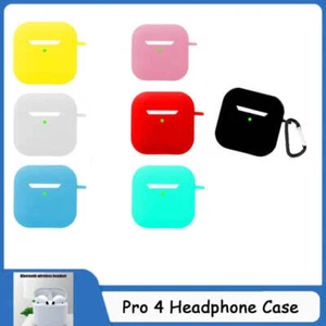 Liquid Silicone Protective Case For Airpods 4 Cover Black Soft Thin Earphone Cov - Picture 1 of 8