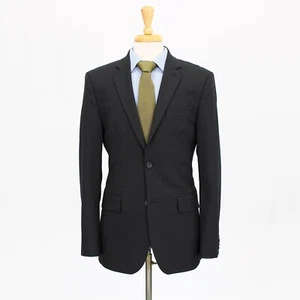 Express 38R Black Sport Coat Blazer Jacket Striped 2B Wool - Picture 1 of 11