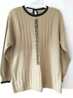 Vintage Andrea Gayle Pullover Sweater Top Lt Brown And Black ~ L #12337