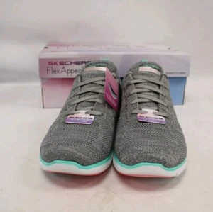 Womens SKECHERS Grey/Multi Flex Appeal 3.0 Reinfall Trainers UK 8 EU 41 NEW - Picture 1 of 3