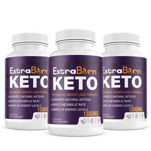 Extra Burn Keto Pills Healthy Weight Loss Support Fat Burner 60 Caps | Pack of 3 - Picture 1 of 3