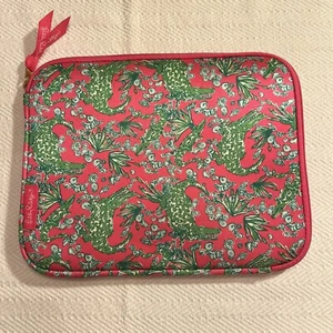 Lilly Pulitzer Alligator Ipad Tablet Sleeve Zip Cover CasePink/Green 10x8 - Picture 1 of 8
