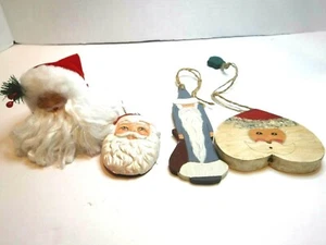 Eine Sammlung von 4 handgefertigten Weihnachtsschmuck mit verschiedenen Materialien Nikolaus - Bild 1 von 8