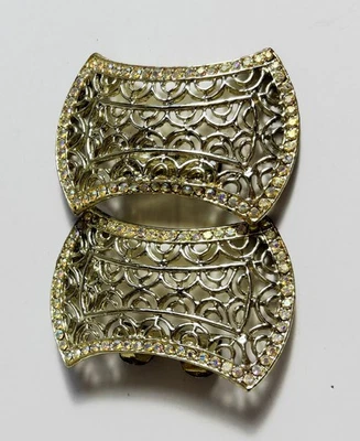 Pinzas para zapatos vintage en tono dorado con pedrería Foto 1 de 3