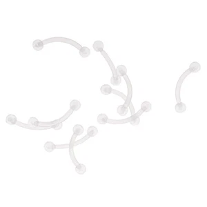 10 Pezzi Acrilico Trasparente Cerchio Anello Bar Lingua Gioielli Penetranti Del - Foto 1 di 7