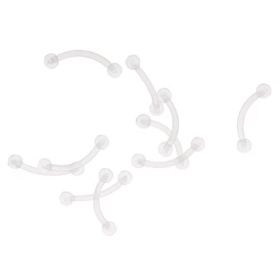 10 Pezzi Acrilico Trasparente Cerchio Anello Bar Lingua Gioielli Penetranti Del - Immagine 1 di 4