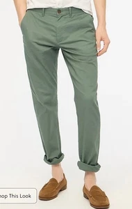 NUEVO J. Chino Crew Factory Slim Flex para hombre 30 X 30 verde algodón elástico nuevo con etiquetas - Imagen 1 de 7