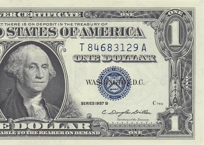 1957-B UNITED STATES SILVER CERTIFICATE $1 "T" (( GEM UNC )) - Image 1 of 4