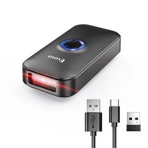 2D Bluetooth Barcode Scanner Douchette Lecteur Code Barre sans Fil 1D QR pour... - Photo 1/8