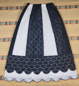 Falda De Colección Tumbleweeds Años 70 Pradera Hippie Maxi Boho Cottage Blanco y Negro - Imagen 1 de 16