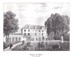 1825 Vorst Forest Schloss Brüssel Bruxellus Lithographie Cloet Belgique Belgien - Bild 1 von 1