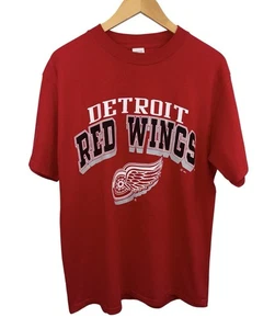 Vintage 90s Logo 7 Detroit Red Wings NHL Shirt Sz Large RARE - Picture 1 of 6