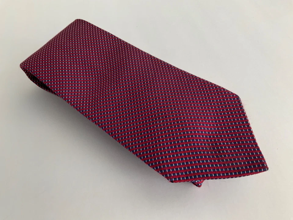 Brooks Brothers 346 Tie Repp Шелковый 3,25 дюйма широкий Красный Белый Geo Dot Сделано в США - Изображение 1 из 4