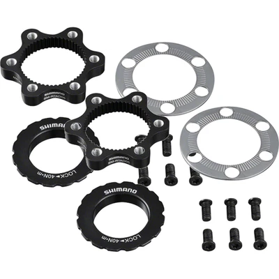 Paquete de 2 adaptadores de rotor de disco Shimano RTAD05 bloqueo central Hollowtech II Foto 1 de 2