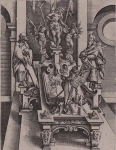DIETTERLIN `DORISCHE ORDNUNG, SCHMERZENSMANN; MAN OF SORROWS´ #91 RADIERUNG 1598 - Bild 1 von 3
