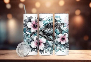 30 Oz. Sea Turtle Mandala Stainless Steel Tumbler. Personalized Gift - Picture 1 of 1