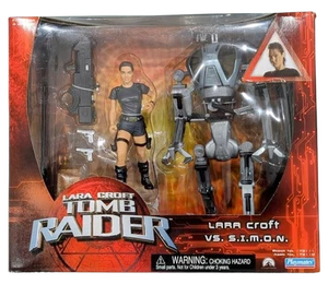 Tomb Raider Lara Croft vs S.I.M.O.N Figure Set Playmates 2001 - Picture 1 of 3
