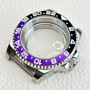40 mm Lila Schwarz 24 Stunden Lünette Uhrengehäuse Saphir Fit NH34 NH35 NH36 Mod - Bild 1 von 6