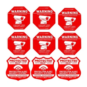 Security Decal Pack 6 Security Camera Decals 3 Alarm System Stickers 3" Outdoor - Picture 1 of 4