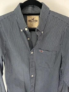 Men’s Hollister Blue Striped Shirt Size L - Picture 1 of 7
