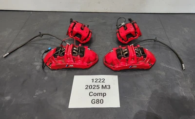 ✅ 21-25 OEM BMW G80 G82 G83 M3 M4 Front Rear Brake Calipers SET Brembo RED 7k - Image 1 of 4