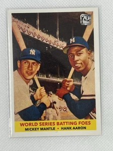 2021 Topps X Mickey Mantle #16 Mickey Mantle 1958 Topps Hank Aaron - NM-MT - Picture 1 of 2