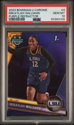 2023 Bowman U Chrome - Mikaylah Williams #4 Purple Refractor /399 PSA 10 1st RC - Image 1 of 3