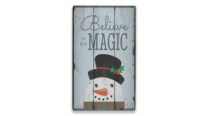 Believe in the Magic Christmas Novelty Distressed Sign, Personalized Wood Sign - Picture 1 of 2
