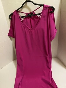 Expresskleid Damen Hot Pink kurzärmelig kalte Schulter Größe S/P - Bild 1 von 5