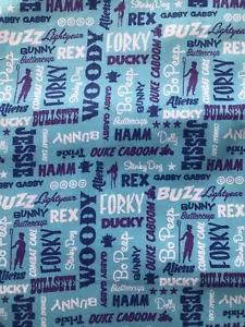 2 Metres Disney Toy Story Blue Names 100% Craft Cotton, 110 cm Wide Brand New. - Picture 1 of 6