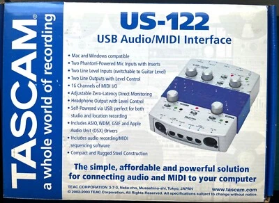 Interfaccia TASCAM Audio-MIDI-USB, colore argento, nuovo. - Immagine 1 di 4