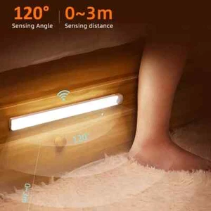 USB Recargable LED PIR Sensor de Movimiento Barra de Luz Nocturna Magnética Blanco Cálido 10CM - Imagen 1 de 5