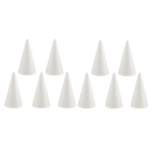 10pcs 10cm Cone Shaped Modelling Polystyrene Styrofoam Ornaments DIY Crafts - Picture 1 of 10