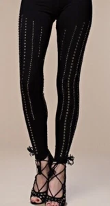 new VOCAL EMBELLISHED LEGGINGS sexy slimming pants STUDS HARLEY BIKER SM-XXL - Picture 1 of 6