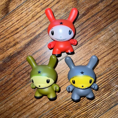Kidrobot Dunny 3" Vinyl Toy Figure Lot of 3- Dalek Series 2004 - Loose - RARE Cover