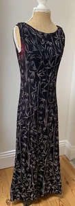 Ronnie Nicole Dress Black Size 10UK Stretch Long VTG Party Goth Bikercore Chic - Picture 1 of 13