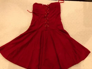 NAUGHTY SEXY HALLOWEEN COSPLAY WOMENS VERY SHORT RED LAS VEGAS CORSET DRESS - Picture 1 of 12