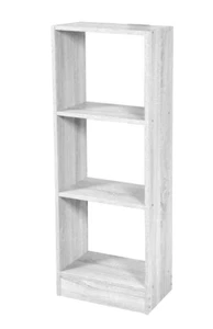 Libreria Design Moderna Scaffale 3 Ripiani Casa Ufficio BIANCO LEGNO 40*24*H105 - Foto 1 di 12