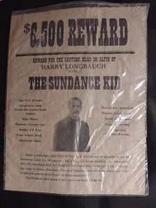 HARRY LONGBAUGH alias SUNDANCE KID OLD WEST WANTED REWARD POSTER Western 042 - Picture 1 of 2