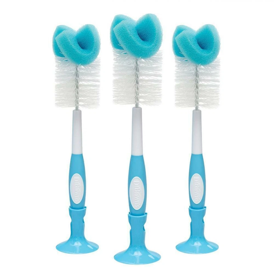 DR. Brown's Baby Bottle Cleaning Brush 3 Piece - Blue (AC130-WEB)