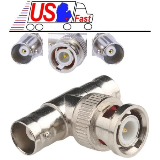BNC TEE 1*Male~2*Female 50 Ohm RF Coaxial Connector (M~2*F) Splitter/T/Y  NEW! - Image 1 of 1