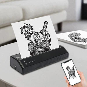 Portable Cordless Thermal Printer Bluetooth Inkless Printer Home Office 2500mAh - Picture 1 of 23