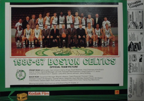 BOSTON  CELTICS 1986 - 87  TEAM  POSTER ORIGINAL  NICE   RED , BIRD , MCHALE Cover