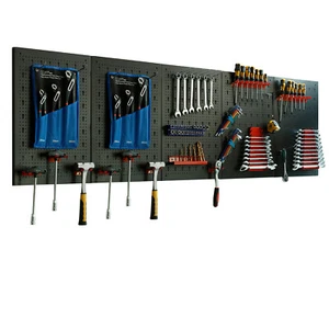 Werkzeugwand Lochwand Metall Werkzeuglochwand mit 66tlg Zubehör 200x60cm - Bild 1 von 2