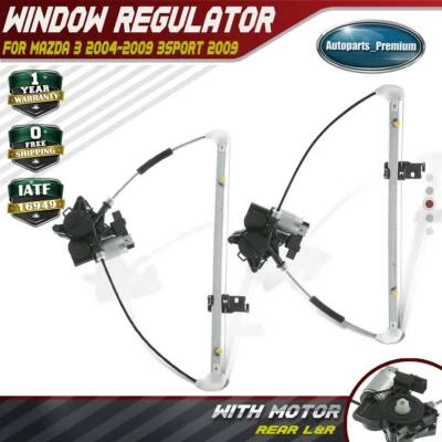 2x Power Window Regulator w/ Motor 2Pin for Mazda 3 2004-2009 Rear Left & Right - Image 1 of 4